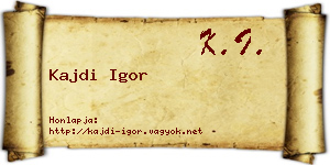 Kajdi Igor névjegykártya